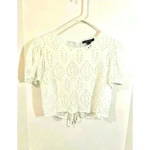 Forever21 Embroidered Eyelet Top